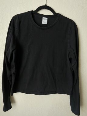 PINK Victoria's Secret Black Crewneck Tee